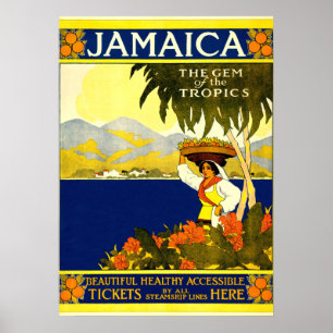 Jamaïque, affiche Vintage voyage
