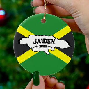 Jamaïque Île Jamaïque drapeau jamaïcain ornement N