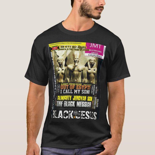 JAMAÏQUE NOIR, MESSIAH T-shirt foncé de base (Devant)