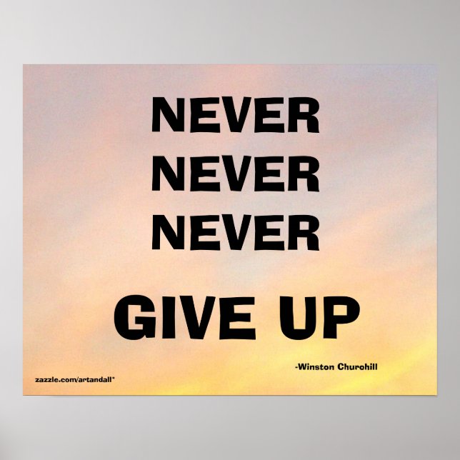 JAMAIS NE JAMAIS ABANDONNER CHURCHILL POSTER (Devant)