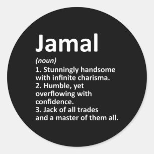 Jamal Definition Personalized Name Funny Birthday Classic Round Sticker