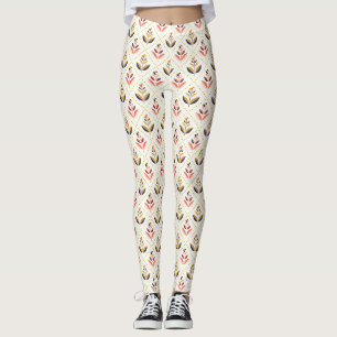Jambes portant des leggings blancs avec un motif d