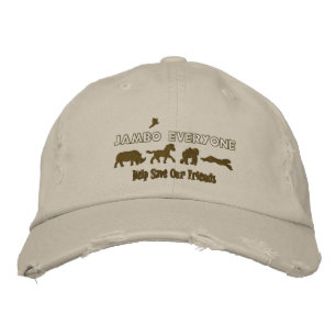 Jambo Everyone Help save endangered animals Embroidered Hat