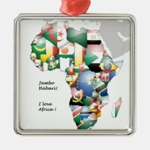 Jambo Habari Africa ! I Love Africa Metal Ornament