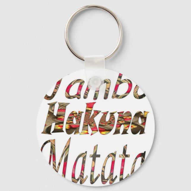 Jambo Hakuna Matata African Vintage Art Print Keychain (Front)