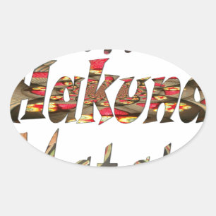 Jambo Hakuna Matata! African Vintage Art Print Oval Sticker