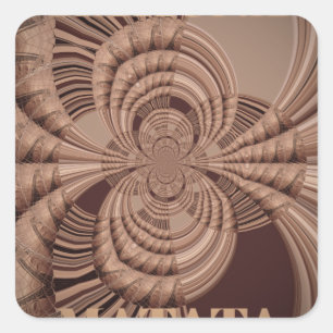 Jambo Hakuna Matata Kenya Giraffe Safari  Woven Square Sticker