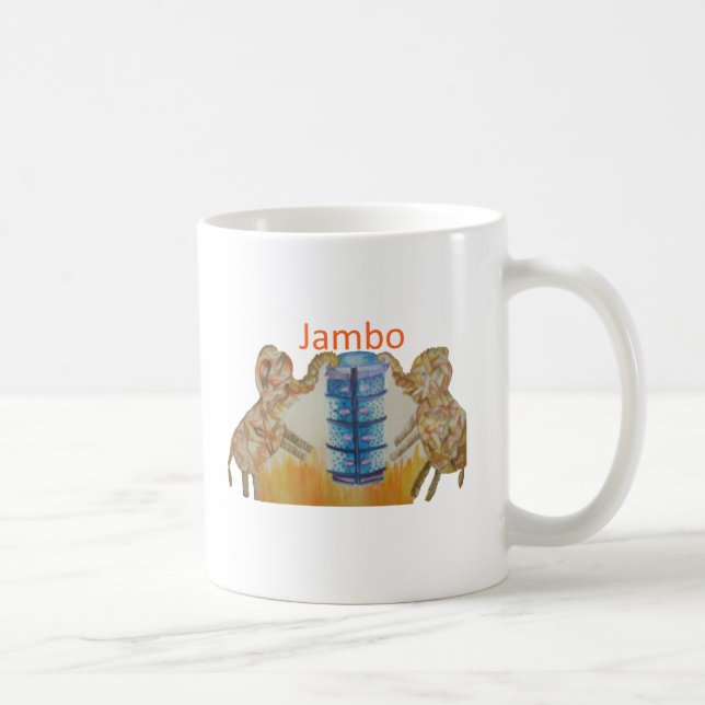 Jambo Jumbo African Kids Elephants Art Print Coffee Mug (Right)