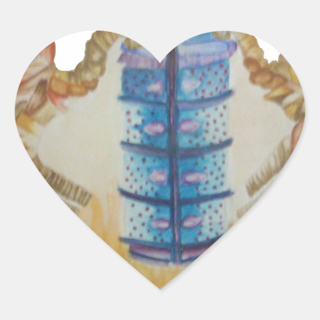 Jambo Jumbo African Kids Elephants Art Print Heart Sticker (Front)