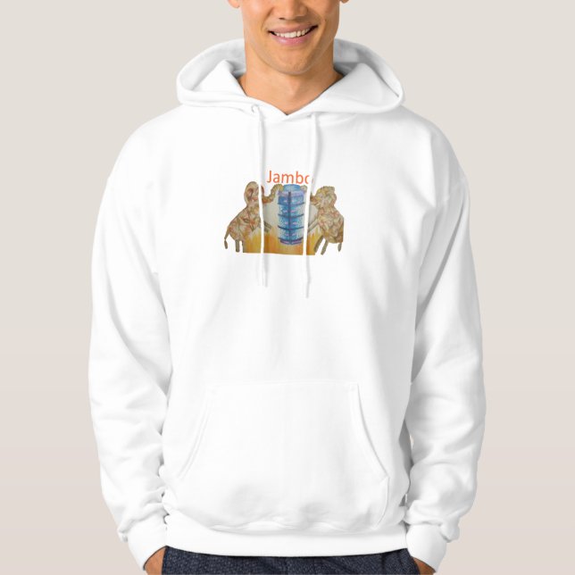 Jambo Jumbo African Kids Elephants Art Print Hoodie (Front)