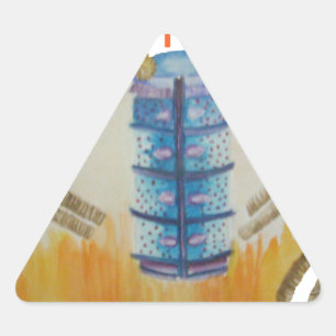 Jambo Jumbo African Kids Elephants Art Print Triangle Sticker