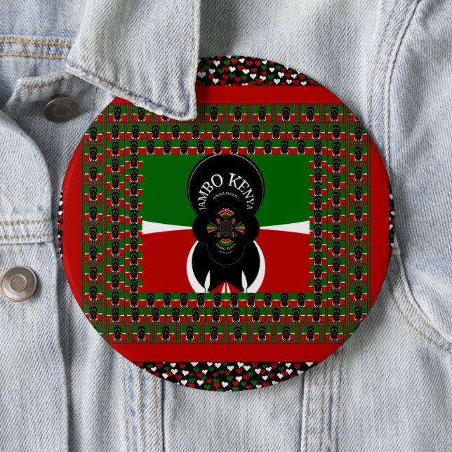 Jambo Kenya Art Print 6 Inch Round Button (In Situ)