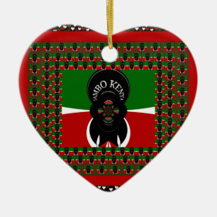 Jambo Kenya Art Print Ceramic Ornament
