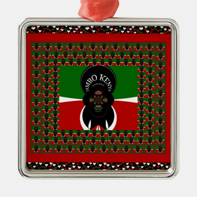 Jambo Kenya Art Print Metal Ornament (Front)