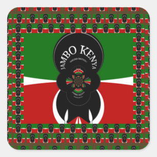 Jambo Kenya Art Print Square Sticker