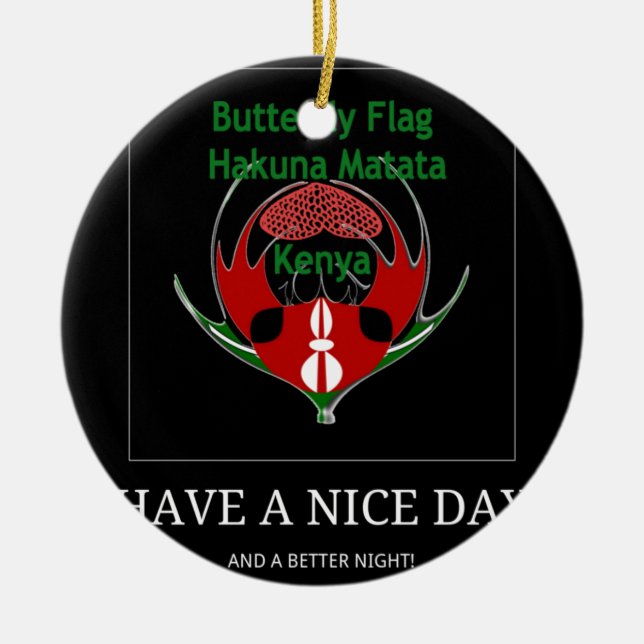 Jambo Kenya Ceramic Ornament (Front)