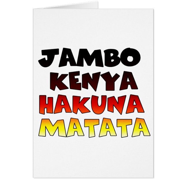 Jambo Kenya Hakuna Matata (Devant)