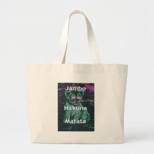 Jambo lion cub hakuna matata large tote bag
