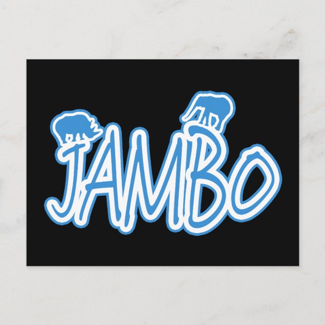 Jambo swahili Hello blue Postcard (Front)