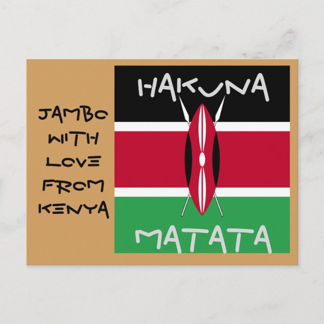 Jambo With Love From Kenya Hakuna Matata cartes po (Devant)