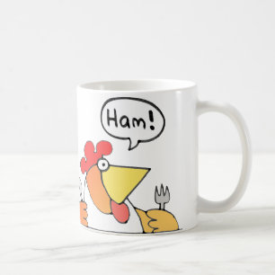 Jambon de bande dessinée et tasse de petit