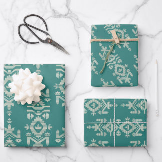 Jamdani Print Folk Pattern Wrapping Paper Sheet