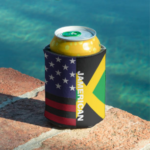 Jamerican , Jamaican American flag ,4th of july Can Cooler