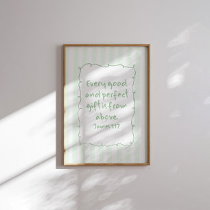 James 1:17 Bible Verse Poster Every Good Gift Wall