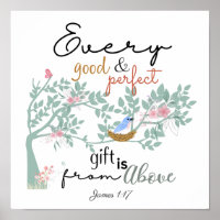 James 1:17 Chaque Poster Cadeau Bon et Parfait