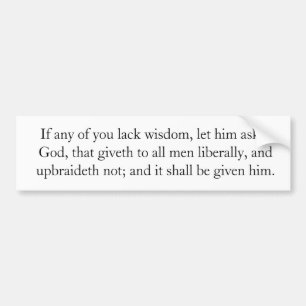 James 1:5 bumper sticker
