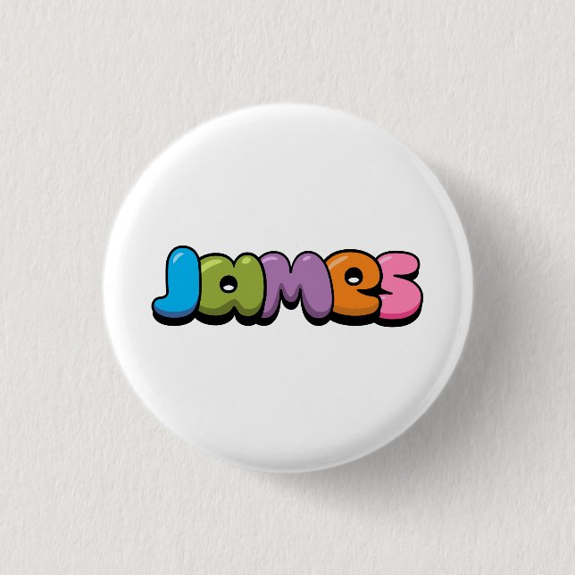 James 1 Inch Round Button (Front)