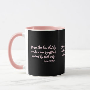 James 2:24 KJV Bible Écriture Mug à deux tons