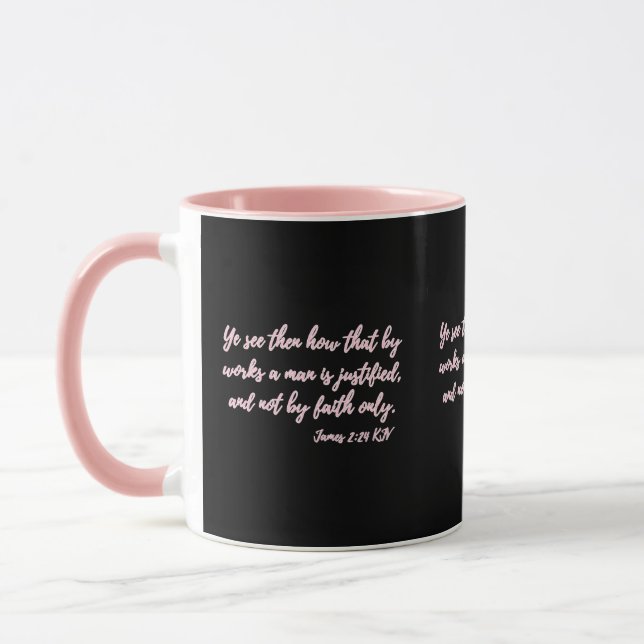 James 2:24 KJV Bible Scripture Two-Tone Mug (Left)