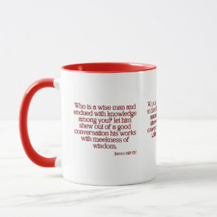James 3:13 KJV Bible Verse Mug à deux tons