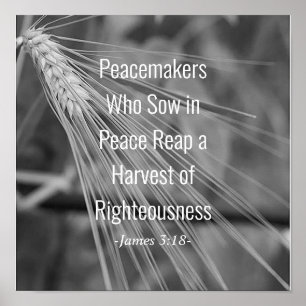 James 3:18 Bible Verse Harvest of Righeousness Poster
