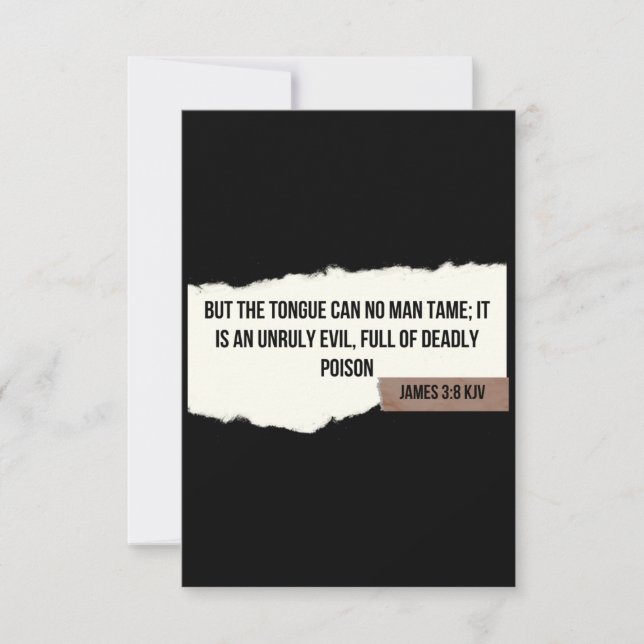 James 3:8 KJV Bible Verse Flat Greeting Card (Front)