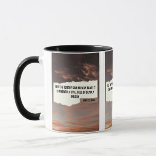 James 3:8 KJV Bible Verse Pic Two-Tone Mug