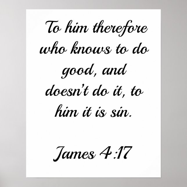 James 4:17 Poster sur le bon fonctionnement (Devant)