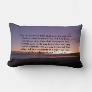James 5:15- 16 lumbar pillow