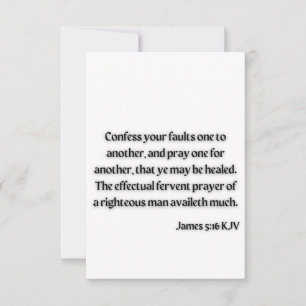James 5:16 KJV Bible Scripture Carte de voeux