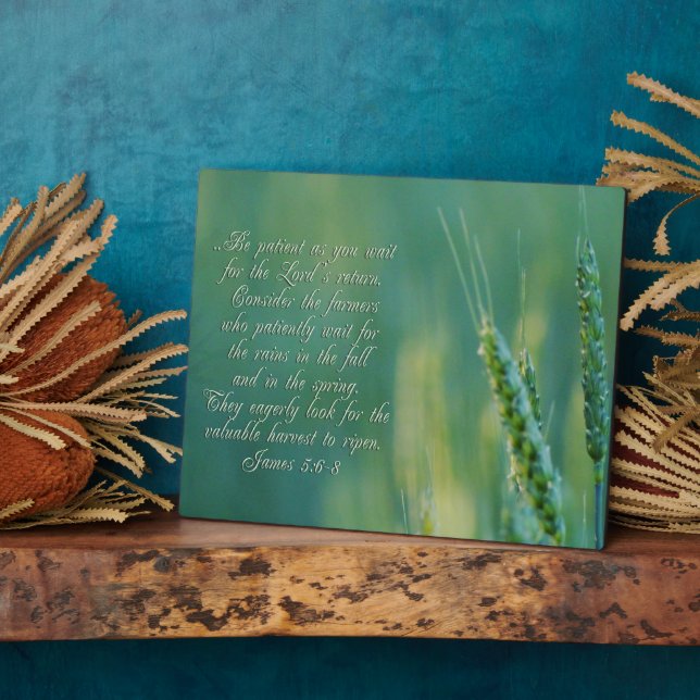 James 5:6-8 Perseverance Inspirational Plaque (Side)
