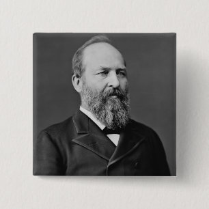 James A. Garfield 2 Inch Square Button
