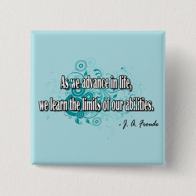 James Anthony Froude 2 Inch Square Button (Front)