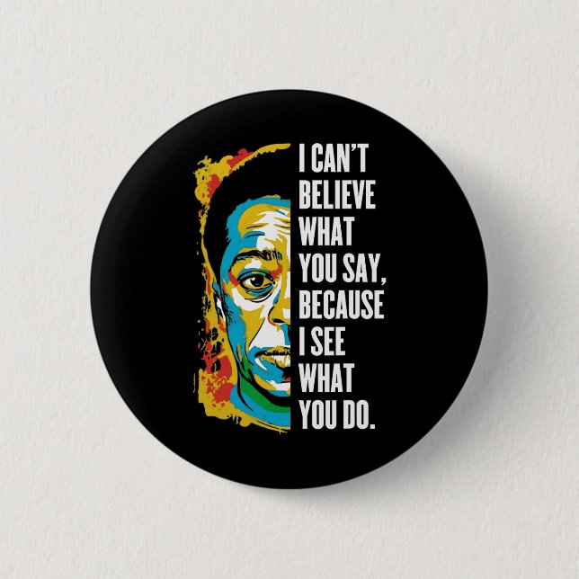 James Baldwin Graffiti Art Juneteenth Black Histor 2 Inch Round Button (Front)