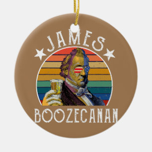 James Boozecanan Drinking Party 4th of July Ceramic Ornament