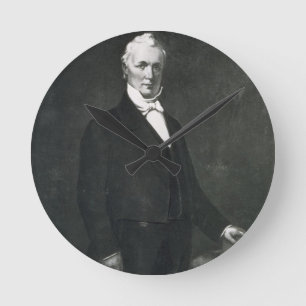 James Buchanan, 15th President of the United State Round Clock