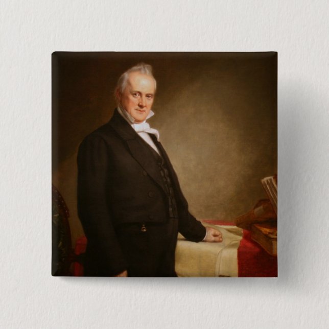 James Buchanan 2 Inch Square Button (Front)