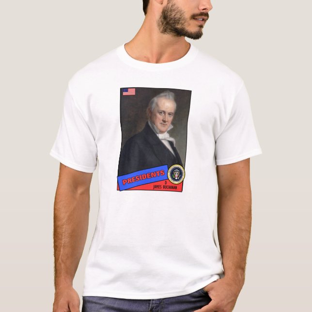 James Buchanan Baseball Card T-Shirt (Front)