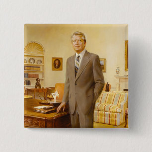 James Carter White House Presidential Portrait 2 Inch Square Button