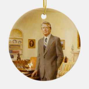 James Carter White House Presidential Portrait Ceramic Ornament